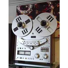 Akai GX-635D, GX 635 D, 4 Track / Spuren Tonbandgerät in Silber, mit  Adaptern und Maxell Tonband